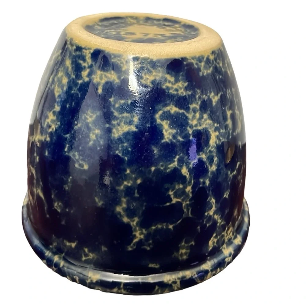 Bennington Potters 1875 Vermont Splatter Cobalt Blue 4 Inch Tall Vintage Bowl